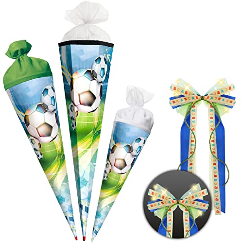 alles-meine.de GmbH Schultüte - Fußball 35-100 cm Größe wählbar mit Holzspitze - Zuckertüte - inkl. LED LICHT - Schleife - Zuckertüte - Tüllabschluß/Filzabschluß - ecki.. alles-meine.de GmbH Schultüte - Fußball 35-100 cm Größe wählbar mit Holzspitze - Zuckertüte - inkl. LED LICHT - Schleife - Zuckertüte - Tüllabschluß/Filzabschluß - ecki.. von alles-meine.de GmbH