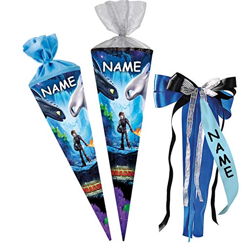 alles-meine.de GmbH Schultüte Größenwahl Dragons - Drachenzähmen leicht gemacht - 100 cm - 12 eckig - incl. Name und individueller großer Schleife - Tüllabschluß - Zuckertüte.. alles-meine.de GmbH Schultüte Größenwahl Dragons - Drachenzähmen leicht gemacht - 100 cm - 12 eckig - incl. Name und individueller großer Schleife - Tüllabschluß - Zuckertüte.. von alles-meine.de GmbH