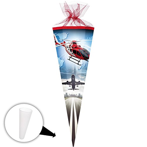 Schultüte - Helikopter - Flugzeuge/Hubschrauber - 50 cm - rund - mit Tüllabschluß - Zuckertüte - mit/ohne Kunststoff Spitze - Nestler - Jungen - Flugv.. Schultüte - Helikopter - Flugzeuge/Hubschrauber - 50 cm - rund - mit Tüllabschluß - Zuckertüte - mit/ohne Kunststoff Spitze - Nestler - Jungen - Flugv.. von alles-meine.de GmbH