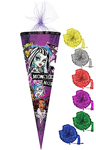 alles-meine.de GmbH Schultüte - Monster High - Schaurig schräg - 50 cm - rund - incl. Schleife - mit Tüllabschluß - Zuckertüte - mit/ohne Kunststoff Spitze - für Mädchen - .. von alles-meine.de GmbH