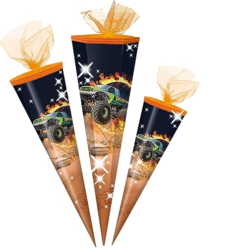 alles-meine.de GmbH Schultüte - Monstertruck/Auto 50-85 cm Größe wählbar Zuckertüte - Tüllabschluß - eckig/rund - Jungen - klein & groß - Geschenktüte - Schulanfang -.. von alles-meine.de GmbH