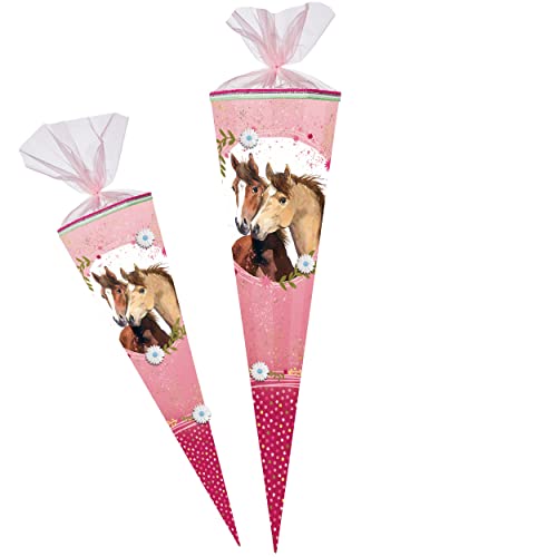 Schultüte - Pferdefreunde 2 - Pferde - 70 cm - rund - Filzabschluß - Zuckertüte - mit/ohne Kunststoff Spitze - Nestler - Jungen Mädchen - Coppenrath - Tiere.. Schultüte - Pferdefreunde 2 - Pferde - 70 cm - rund - Filzabschluß - Zuckertüte - mit/ohne Kunststoff Spitze - Nestler - Jungen Mädchen - Coppenrath - Tiere.. von alles-meine.de GmbH
