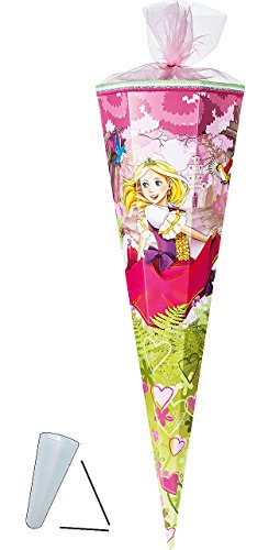 Schultüte - Prinzessin - 70 cm - mit Filzabschluß - Zuckertüte - mit/ohne Kunststoff Spitze Spitze - Nestler - Mädchen - Herzen/Prinzessinnen - Kleid von alles-meine.de GmbH