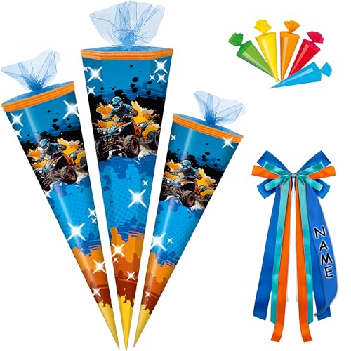 alles-meine.de GmbH Schultüte - Quad Fahrzeug - 50-85 cm - Größe wählbar - inkl. Name + Bänder Schleife + 5 kleine Zuckertüten - Zuckertüte - Tüll Abschluß - eckig/rund - kle.. alles-meine.de GmbH Schultüte - Quad Fahrzeug - 50-85 cm - Größe wählbar - inkl. Name + Bänder Schleife + 5 kleine Zuckertüten - Zuckertüte - Tüll Abschluß - eckig/rund - kle.. von alles-meine.de GmbH