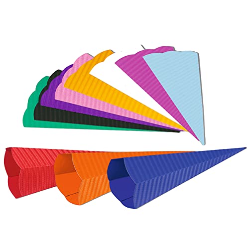 alles-meine.de GmbH Schultüte - Rohling Farbe & Größe wählbar_aus 3D Wellpappe - apfelgrün/hellgrün - 70 cm - mit/ohne Kunststoff Spitze - Zuckertüte zum selber Basteln - .. von alles-meine.de GmbH