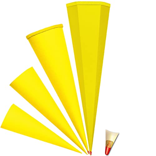 Schultüte - Rohling - GELB Größenwahl - 35 cm bis 100 cm 6-eckig - OHNE Tüll Abschluß - mit Holzspitze___ Zuckertüte ALLE Größen - Roth - zum Basteln, Be.. von alles-meine.de GmbH