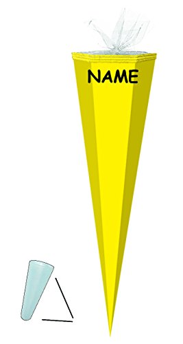 alles-meine.de GmbH Schultüte Rohling - Gelb - 85 cm incl. Namen/Tüllabschluß - Zuckertüte - zum Basteln, Bemalen und Bekleben Bastelschultüte von alles-meine.de GmbH