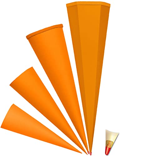 Schultüte - Rohling - ORANGE Größenwahl - 35 cm bis 100 cm 6-eckig - OHNE Tüll Abschluß - mit Holzspitze___ Zuckertüte ALLE Größen - Roth - zum Basteln, .. von alles-meine.de GmbH