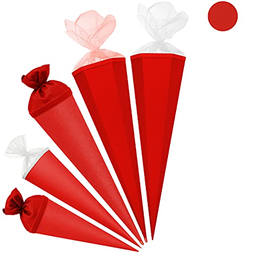 Schultüte - Rohling - ROT - 70 cm - rund - Filzabschluß - mit/ohne Kunststoff Spitze - Zuckertüte - Ursus - Jungen Mädchen - einfarbig Uni - Schultütenrohli.. Schultüte - Rohling - ROT - 70 cm - rund - Filzabschluß - mit/ohne Kunststoff Spitze - Zuckertüte - Ursus - Jungen Mädchen - einfarbig Uni - Schultütenrohli.. von alles-meine.de GmbH