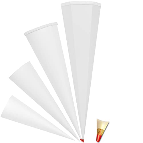 Schultüte - Rohling - WEIß Größenwahl - 35 cm bis 100 cm 6-eckig - OHNE Tüll Abschluß - mit Holzspitze___ Zuckertüte ALLE Größen - Roth - zum Basteln, Be.. von alles-meine.de GmbH