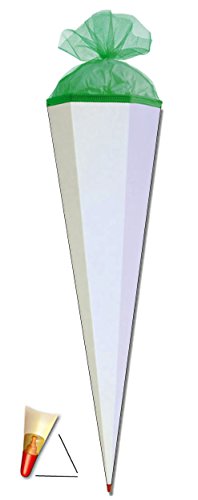 alles-meine.de GmbH Schultüte - Rohling - Weiß/Grün - 35 cm - mit Filzabschluß - Zuckertüte - zum Basteln, Bemalen und Bekleben Bastelschultüte alles-meine.de GmbH Schultüte - Rohling - Weiß/Grün - 35 cm - mit Filzabschluß - Zuckertüte - zum Basteln, Bemalen und Bekleben Bastelschultüte von alles-meine.de GmbH