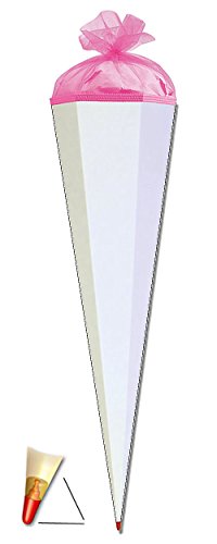 Schultüte - Rohling - Weiß/Pink - 70 cm - mit Holzspitze/Filzabschluß - Zuckertüte Roth - zum Basteln, Bemalen und Bekleben Bastelschultüte Schultüte - Rohling - Weiß/Pink - 70 cm - mit Holzspitze/Filzabschluß - Zuckertüte Roth - zum Basteln, Bemalen und Bekleben Bastelschultüte von alles-meine.de GmbH