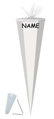 alles-meine.de GmbH Schultüte Rohling - Weiß - 85 cm incl. Namen/Tüllabschluß - Zuckertüte - zum Basteln, Bemalen und Bekleben Bastelschultüte von alles-meine.de GmbH