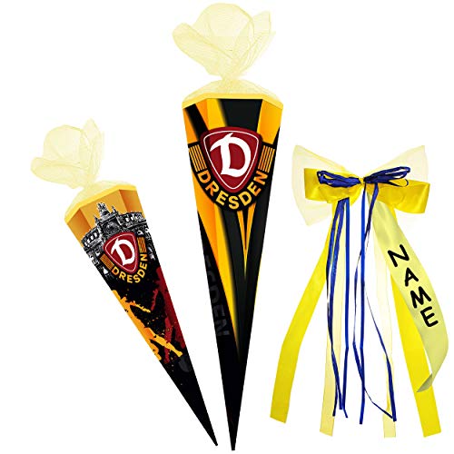 alles-meine.de GmbH Schultüte - SG Dynamo Dresden/SGD Fußball - 50 cm - 6 eckig - incl. individueller großer Schleife - mit Namen - Tüllabschluß - Zuckertüte - mit/ohne Kun.. von alles-meine.de GmbH