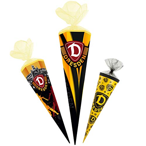 alles-meine.de GmbH Schultüte - SG Dynamo Dresden/SGD Fußball - 35 cm - rund - Tüllabschluß - Zuckertüte - mit/ohne Kunststoff Spitze - Jungen Mädchen - Fußballspieler - Ball.. von alles-meine.de GmbH