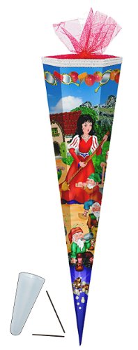 alles-meine.de GmbH Schultüte - Schneewittchen 85 cm - mit Tüllabschluß - mit/ohne Kunststoff Spitze - Zuckertüte Märchen und die 7 Zwerge Mädchen Zwerg von alles-meine.de GmbH