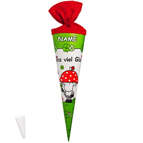 alles-meine.de GmbH Schultüte - Sheepworld - Ganz viel Glück - Schaf - Glücksklee & Glückspilz - 50 cm - 6-eckig - incl. Name - mit Tüllabschluß - Zuckertüte - mit/ohne.. von alles-meine.de GmbH