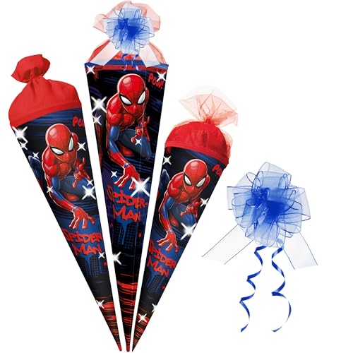 alles-meine.de GmbH Schultüte - Spyderman - 35-100 cm - Größe wählbar - Holzspitze wählbar - inkl. Tüll Schleife - Zuckertüte - Tüll - oder Filzabschluß - eckig/rund - klein .. von alles-meine.de GmbH