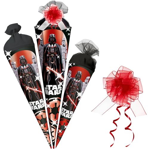 alles-meine.de GmbH Schultüte - Star War - 35-85 cm - Größe wählbar - Holzspitze wählbar - inkl. Tüll Schleife - Zuckertüte - Tüll - oder Filzabschluß - eckig/rund - klein & .. von alles-meine.de GmbH