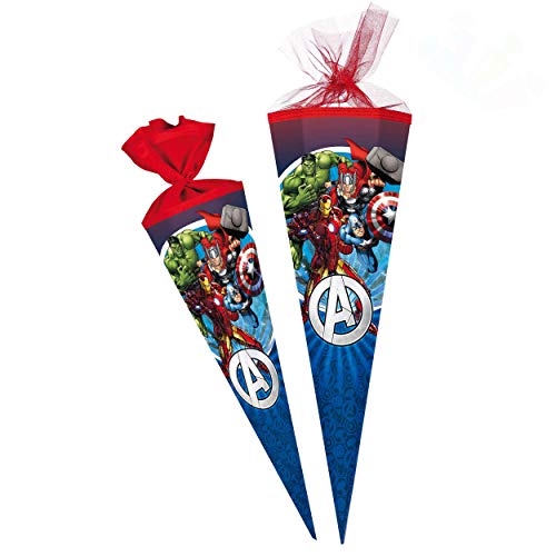 Schultüte - The Avenger - Assenble Avenger - 100 cm - eckig - Tüllabschluß - Zuckertüte - mit/ohne Kunststoff Spitze - Nestler - Jungen - Initiative/Capta.. von alles-meine.de GmbH