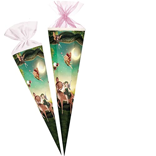 alles-meine.de GmbH Schultüte - Waldfee & Waldtiere 70-85 cm Größe wählbar Zuckertüte - Tüllabschluß/Filzabschluß - eckig/rund - Mädchen - klein & groß - Geschenktüte.. von alles-meine.de GmbH