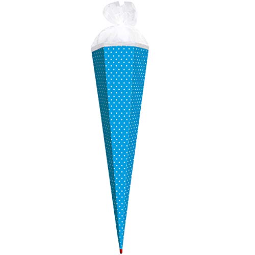 alles-meine.de GmbH Schultüte - blau/türkis/kräftiges hellblau - Punkte weiß - 70 cm - Filzabschluß - Rohling - Zuckertüte - mit Holz Spitze - Bastelschultüte - Schultüte.. alles-meine.de GmbH Schultüte - blau/türkis/kräftiges hellblau - Punkte weiß - 70 cm - Filzabschluß - Rohling - Zuckertüte - mit Holz Spitze - Bastelschultüte - Schultüte.. von alles-meine.de GmbH