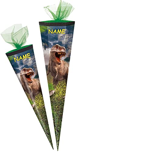 alles-meine.de GmbH Schultüte - mit 3D Glitzer - Effekt ! - Dinosaurier - Tyrannosaurus Rex - 50-85 cm - Größe wählbar - inkl. Name - Zuckertüte - Tüllabschluß - eckig - rund -.. von alles-meine.de GmbH