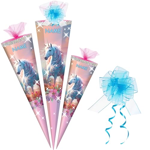 alles-meine.de GmbH Schultüte - mit 3D Glitzer - Effekt ! - Einhorn & Blumen - 50-85 cm - Größe wählbar - inkl. Name + Tüll Schleife - Zuckertüte - Tüll Abschluß - eckig/rund.. alles-meine.de GmbH Schultüte - mit 3D Glitzer - Effekt ! - Einhorn & Blumen - 50-85 cm - Größe wählbar - inkl. Name + Tüll Schleife - Zuckertüte - Tüll Abschluß - eckig/rund.. von alles-meine.de GmbH