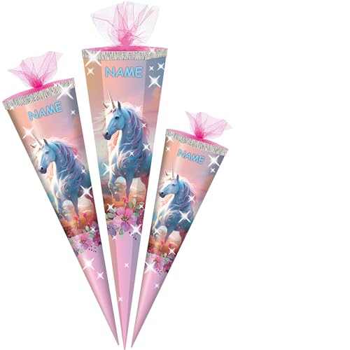 alles-meine.de GmbH Schultüte - mit 3D Glitzer - Effekt ! - Einhorn & Blumen - 50-85 cm - Größe wählbar - inkl. Name - Zuckertüte - Tüll Abschluß - eckig/rund - klein & groß .. alles-meine.de GmbH Schultüte - mit 3D Glitzer - Effekt ! - Einhorn & Blumen - 50-85 cm - Größe wählbar - inkl. Name - Zuckertüte - Tüll Abschluß - eckig/rund - klein & groß .. von alles-meine.de GmbH