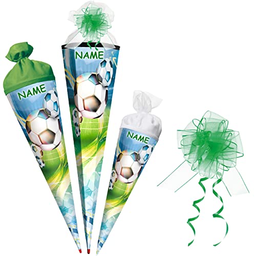 alles-meine.de GmbH Schultüte - mit 3D Glitzer - Effekt ! - Fußball 35-100 cm Größe wählbar mit Holzspitze - Zuckertüte - inkl. Name + Tüll Schleife - Zuckertüte - Tüllab.. alles-meine.de GmbH Schultüte - mit 3D Glitzer - Effekt ! - Fußball 35-100 cm Größe wählbar mit Holzspitze - Zuckertüte - inkl. Name + Tüll Schleife - Zuckertüte - Tüllab.. von alles-meine.de GmbH