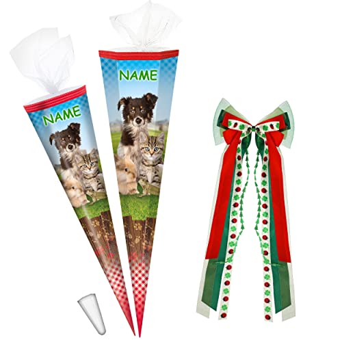 alles-meine.de GmbH Schultüte - mit 3D Glitzer - Effekt ! - Haustiere - Hund & Katze - 50-85 cm - Größe wählbar - inkl. Name - + Kunstoff Spitze + Schleife - Tüllabschluß - eck.. alles-meine.de GmbH Schultüte - mit 3D Glitzer - Effekt ! - Haustiere - Hund & Katze - 50-85 cm - Größe wählbar - inkl. Name - + Kunstoff Spitze + Schleife - Tüllabschluß - eck.. von alles-meine.de GmbH