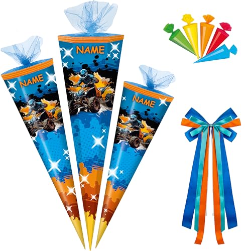 alles-meine.de GmbH Schultüte - mit 3D Glitzer - Effekt ! - Quad Fahrzeug - 50-85 cm - Größe wählbar - inkl. Name + Bänder Schleife + 5 kleine Zuckertüten - Zuckertüte - Tüll A.. alles-meine.de GmbH Schultüte - mit 3D Glitzer - Effekt ! - Quad Fahrzeug - 50-85 cm - Größe wählbar - inkl. Name + Bänder Schleife + 5 kleine Zuckertüten - Zuckertüte - Tüll A.. von alles-meine.de GmbH