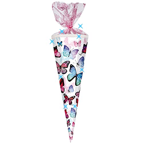 alles-meine.de GmbH Schultüte - mit 3D Glitzer - Effekt ! - Schmetterlinge - bunt - 35-100 cm - Größe wählbar - 12 eckig - Organza Abschluß - Zuckertüte - mit - ohne Kunststoff.. alles-meine.de GmbH Schultüte - mit 3D Glitzer - Effekt ! - Schmetterlinge - bunt - 35-100 cm - Größe wählbar - 12 eckig - Organza Abschluß - Zuckertüte - mit - ohne Kunststoff.. von alles-meine.de GmbH