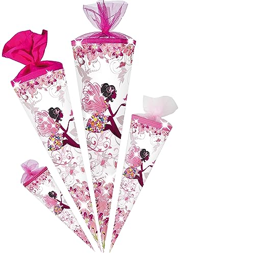 alles-meine.de GmbH Schultüte - mit 3D Glitzer - Effekt ! Schmetterlings Fee/Blumenfee 35-100 cm Größe wählbar Zuckertüte - Tüllabschluß/Filzabschluß - eckig/rund.. von alles-meine.de GmbH