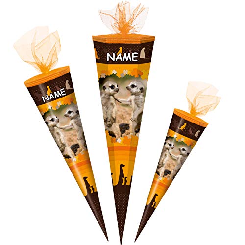 alles-meine.de GmbH Schultüte - mit 3D Glitzer - Effekt ! - lustige Tiere - Erdmännchen - 50-85 cm - Größe wählbar - 6 eckig - incl. Name - Tüllabschluß - Zuckertüte - mit - oh.. alles-meine.de GmbH Schultüte - mit 3D Glitzer - Effekt ! - lustige Tiere - Erdmännchen - 50-85 cm - Größe wählbar - 6 eckig - incl. Name - Tüllabschluß - Zuckertüte - mit - oh.. von alles-meine.de GmbH