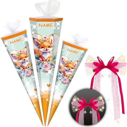 alles-meine.de GmbH Schultüte - mit 3D Glitzer - Effekt ! - süßer Fuchs - 50-85 cm - Größe wählbar - inkl. Name + LED LICHT - Schleife - Zuckertüte - Tüll Abschluß - eckig/ru.. alles-meine.de GmbH Schultüte - mit 3D Glitzer - Effekt ! - süßer Fuchs - 50-85 cm - Größe wählbar - inkl. Name + LED LICHT - Schleife - Zuckertüte - Tüll Abschluß - eckig/ru.. von alles-meine.de GmbH
