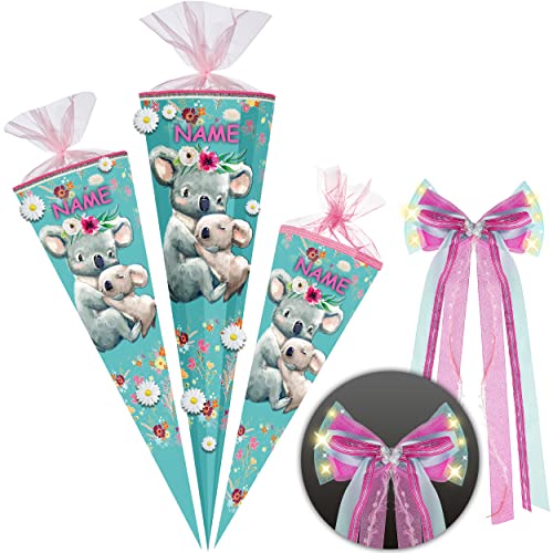 alles-meine.de GmbH Schultüte - mit 3D Stoff - Blüten & Glitzer ! - süße Koala Familie - 35-85 cm - Größe wählbar - inkl. Name + LED LICHT - Schleife - Zuckertüte - Tüllabschlu.. alles-meine.de GmbH Schultüte - mit 3D Stoff - Blüten & Glitzer ! - süße Koala Familie - 35-85 cm - Größe wählbar - inkl. Name + LED LICHT - Schleife - Zuckertüte - Tüllabschlu.. von alles-meine.de GmbH