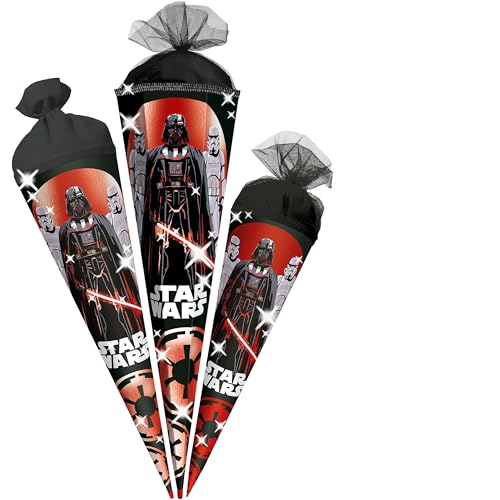 alles-meine.de GmbH Schultüte - mit Glitzer Folie - Star War - 35-85 cm - Größe wählbar - Holzspitze wählbar - Zuckertüte - Tüll - oder Filzabschluß - eckig/rund - klein & gr.. von alles-meine.de GmbH