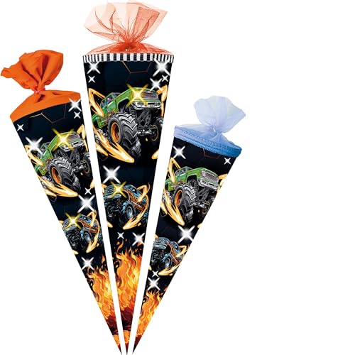 alles-meine.de GmbH Schultüte - mit LED LICHT - Effekt ! Monstertruck - 35-85 cm - Größe wählbar - Spitze wählbar - Zuckertüte - Tüll - oder Filzabschluß - eckig/rund - klein.. von alles-meine.de GmbH