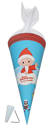 alles-meine.de GmbH Schultüte - unser Sandmannchen/Sandmann 22 cm - mit/ohne Kunststoff Spitze - Tüllabschluß - Zuckertüte für Mädchen Jungen Moppi Frau Elster Pitti Schnappe.. von alles-meine.de GmbH