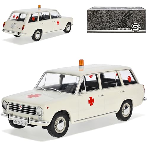 alles-meine.de GmbH Seat 124 Familiar Kombi Ambulanz Krankenwagen Weiss 1968-1980 1/18 Triple 9 Modell Auto mit individiuellem Wunschkennzeichen von alles-meine.de GmbH