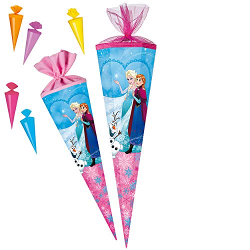 Set - Schultüte + 5 kleine Zuckertüten - die Eiskönigin - Frozen - 50 cm - rund - mit Tüllabschluß - Zuckertüte - mit - ohne Kunststoff Spitze - Nestler -.. Set - Schultüte + 5 kleine Zuckertüten - die Eiskönigin - Frozen - 50 cm - rund - mit Tüllabschluß - Zuckertüte - mit - ohne Kunststoff Spitze - Nestler -.. von alles-meine.de GmbH