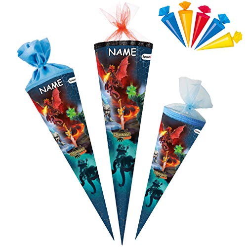 alles-meine.de GmbH Set Schultüte + 5 kleine Zuckertüten - Drachen - Schleich Eldrador Creatures - 70 cm - rund - incl. Name - Filzabschluß - Zuckertüte - mit/ohne Kunststoff.. von alles-meine.de GmbH