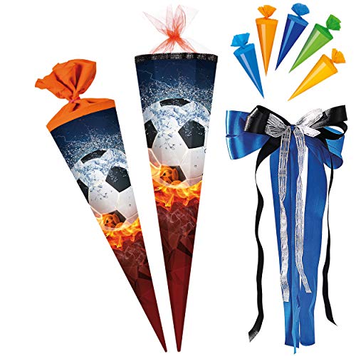 alles-meine.de GmbH Set Schultüte + 5 kleine Zuckertüten - Fußball - Ball in Flamme - Größe wählbar - 22-100 cm - 6 eckig - incl. große Schleife - Tüllabschluß - Zuckertüte -.. alles-meine.de GmbH Set Schultüte + 5 kleine Zuckertüten - Fußball - Ball in Flamme - Größe wählbar - 22-100 cm - 6 eckig - incl. große Schleife - Tüllabschluß - Zuckertüte -.. von alles-meine.de GmbH