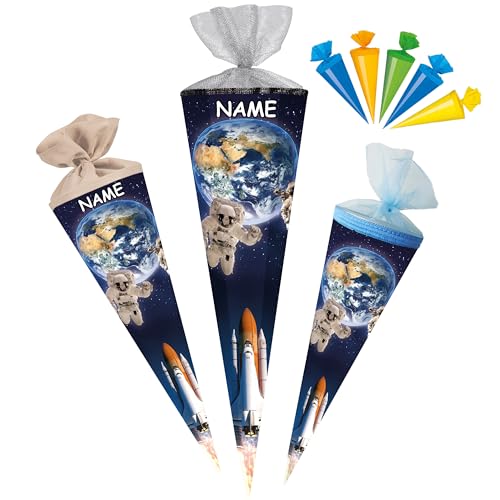 alles-meine.de GmbH Set Schultüte + 5 kleine Zuckertüten - Weltraum - Rakete/Erde & Astronaut - 22-100 cm - Größe wählbar - 6 eckig - incl. Name - Tüllabschluß - Zuckertüte.. alles-meine.de GmbH Set Schultüte + 5 kleine Zuckertüten - Weltraum - Rakete/Erde & Astronaut - 22-100 cm - Größe wählbar - 6 eckig - incl. Name - Tüllabschluß - Zuckertüte.. von alles-meine.de GmbH