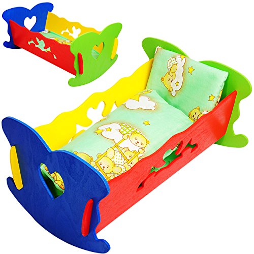 alles-meine.de GmbH Set: Puppenwiege/Puppenbett - mit Bettzeug - Herzen - Jungen Farben - buntes Naturholz - für Puppen - Decke & Kopfkissen - Holz Wiege Kinderbett Bett Ba.. alles-meine.de GmbH Set: Puppenwiege/Puppenbett - mit Bettzeug - Herzen - Jungen Farben - buntes Naturholz - für Puppen - Decke & Kopfkissen - Holz Wiege Kinderbett Bett Ba.. von alles-meine.de GmbH