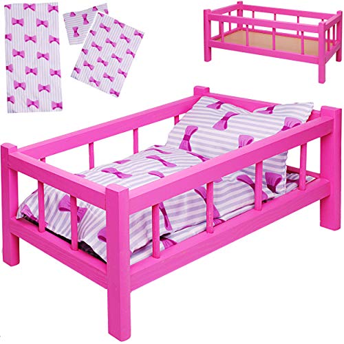 alles-meine.de GmbH Set: großes - Puppenbett aus Holz - mit Bettzeug - 43 cm lang - Mädchen - Bett aus Buntem Naturholz - für große Puppen groß - Matratze Decke & Kopfkissen - Ki.. alles-meine.de GmbH Set: großes - Puppenbett aus Holz - mit Bettzeug - 43 cm lang - Mädchen - Bett aus Buntem Naturholz - für große Puppen groß - Matratze Decke & Kopfkissen - Ki.. von alles-meine.de GmbH
