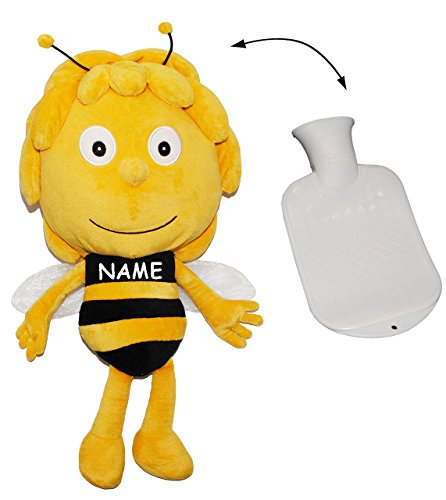 alles-meine.de GmbH Set: großes XL Kuscheltier incl. Wärmeflasche - die Biene Maja - incl. Name - mit Plüsch Bezug - Wärmflasche - wärmen + kühlen - Kinderwärmflasche - Wärme.. von alles-meine.de GmbH