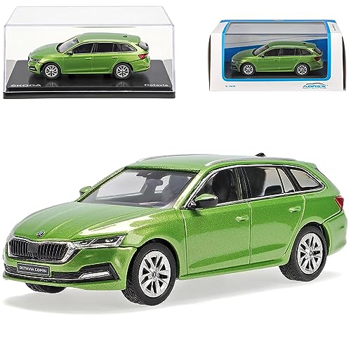 alles-meine.de GmbH Skod. Octavia IV Kombi Mai Grün Metallic Modell Ab 2019 1/43 Abrex Modell Auto mit individiuellem Wunschkennzeichen von alles-meine.de GmbH