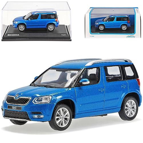 alles-meine.de GmbH Skod. Yeti 5L Ozean Blau Metallic Modell 2009-2017 Version ab Facelift 2013 1/43 Abrex Modell Auto mit individiuellem Wunschkennzeichen von alles-meine.de GmbH